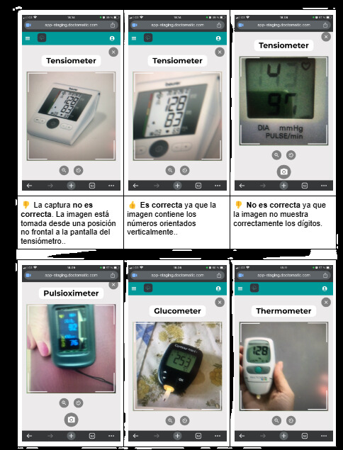 Ejemplos generales de captura correcta e incorrecta